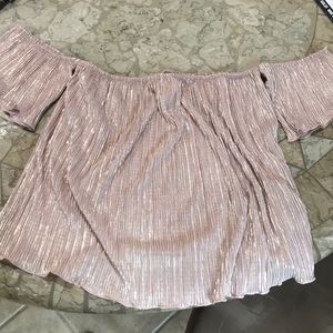 Sparkling pink off the shoulder shirt